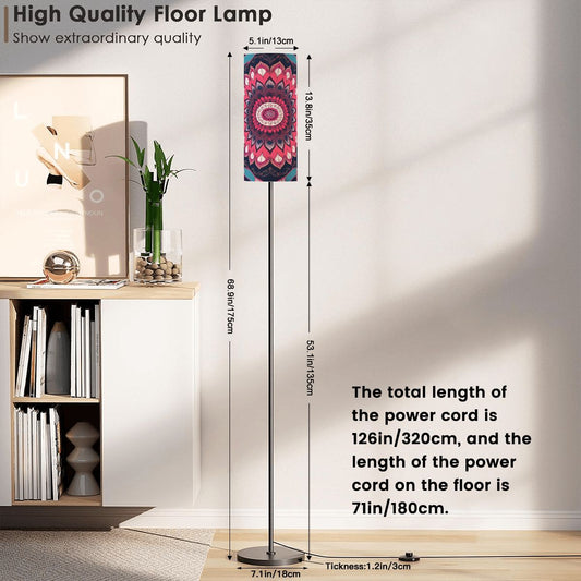 Modern Bohemian Mandala Book Nook Floor Lamp - Splash of Color Co.