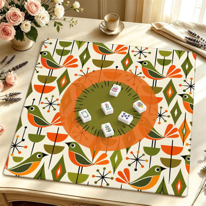 The Mod Squad Bird Club Mahjong Mat Sleek Surface - Splash Of Mahj And Color Co.