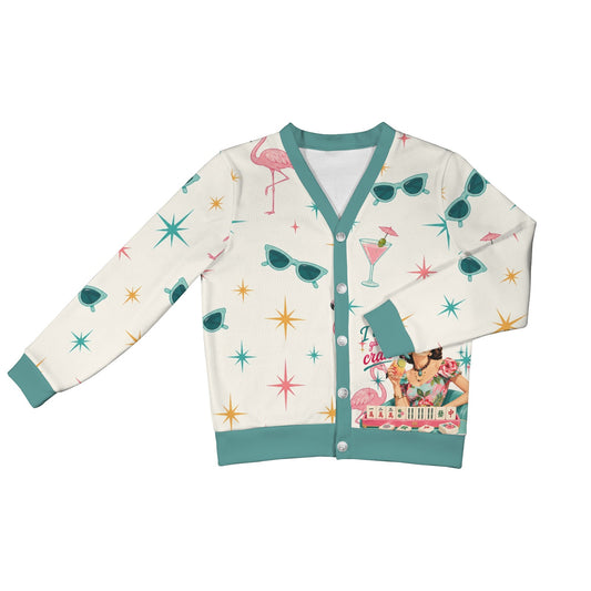 Funny Mahjong Cardigan Button Down Sweater, I Don't Give A Crak - Splash Of Mahj And Color Co.