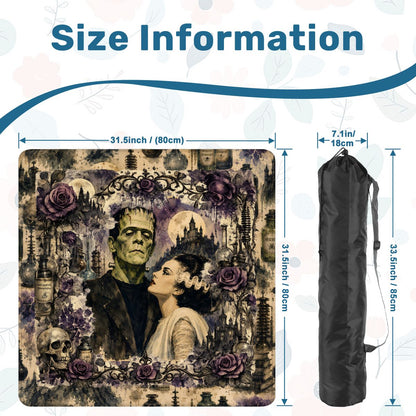 Gothic Frankenstein And Bride Mahjong Mat - Splash Of Mahj And Color Co.
