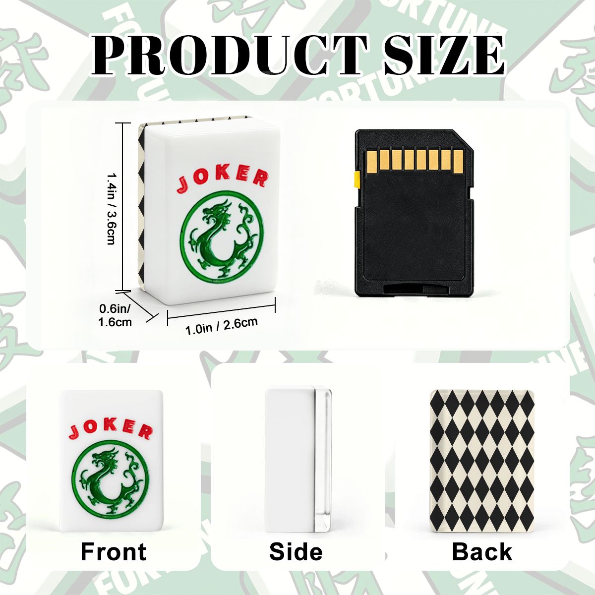 Harlequin Romance Black American Mahjong Tiles And Carry Case