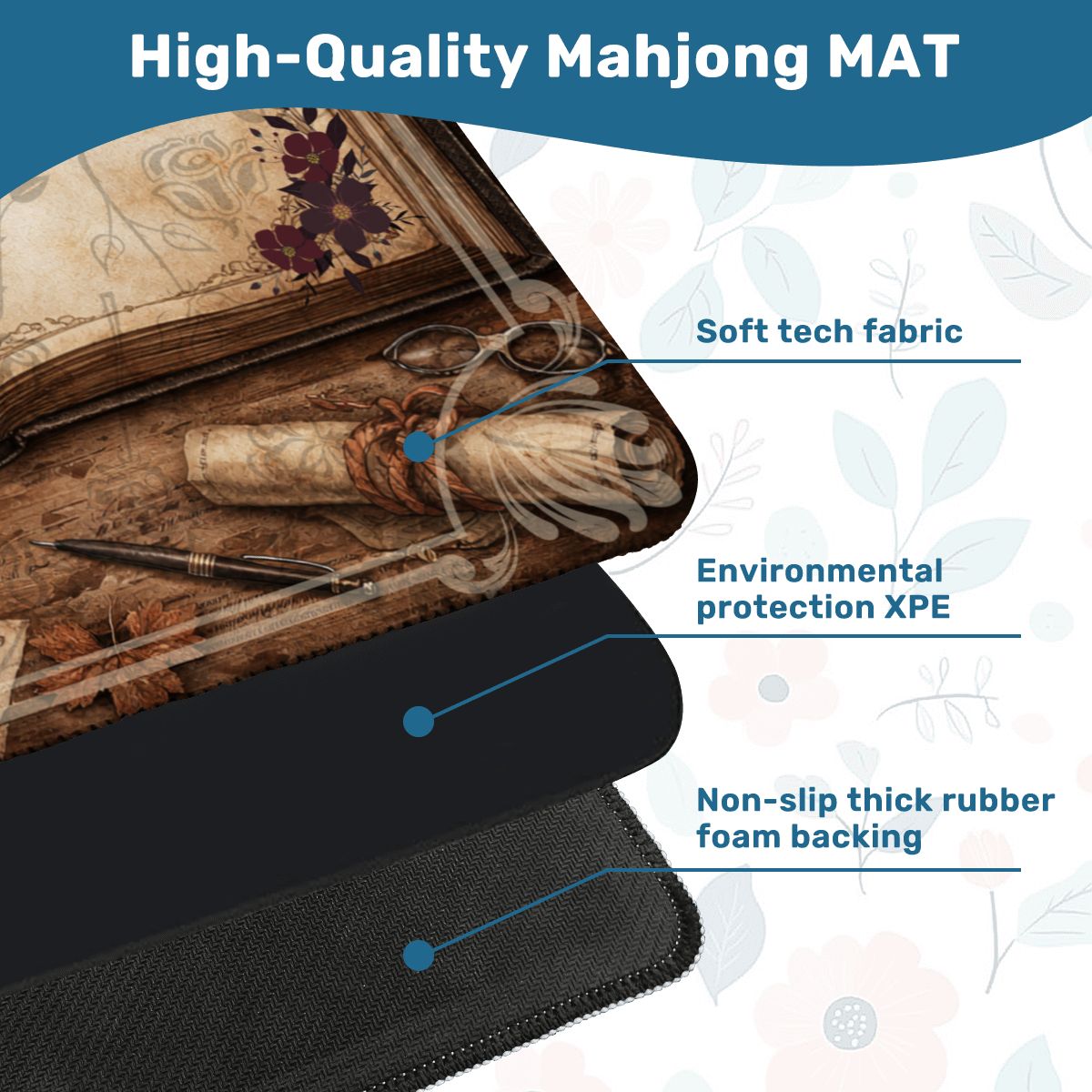 Dark Academia Mahjong Mat, Poe Edition 2 - Splash of Color Co.