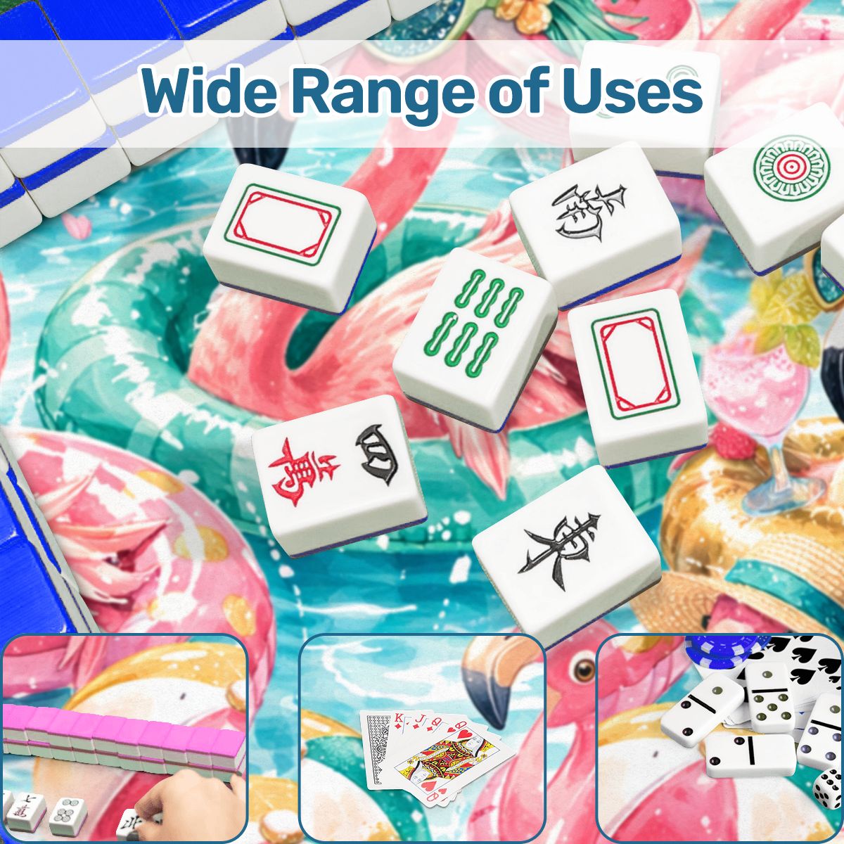 Flamingo Palm Party Mahjong MatMahjong Mat - Splash of Color Co.