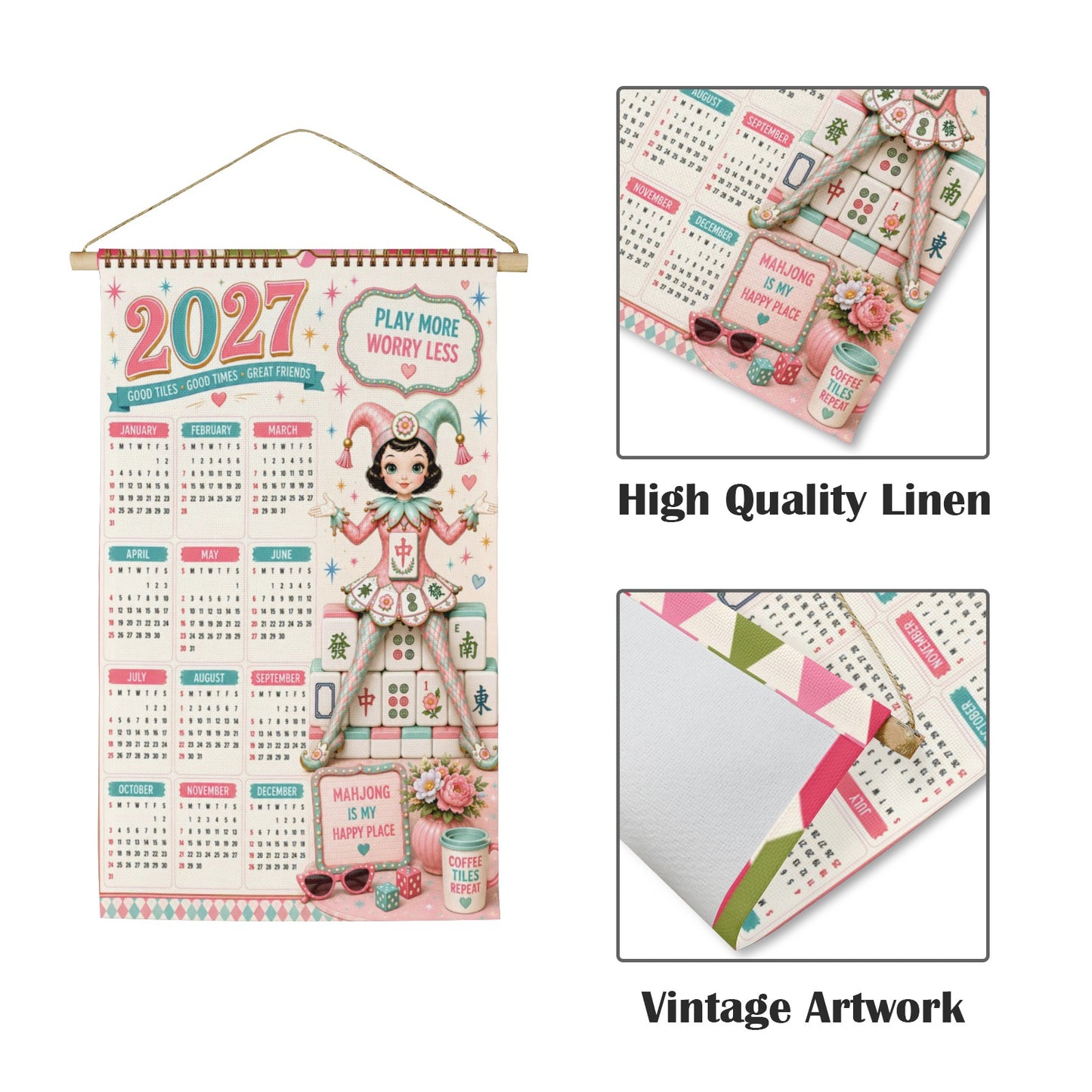 Mahjie The Mahjong Mascot 2027 Wall Calendar