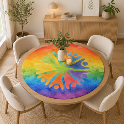 LGBTQ Rainbow Tie Dye Round Mahjong Mat