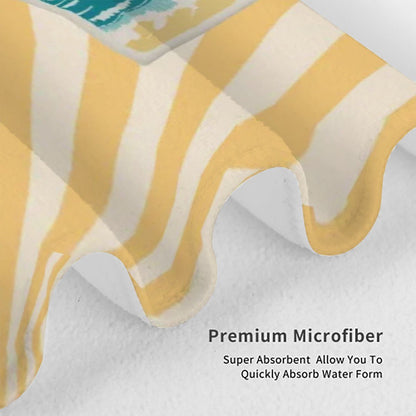 Mahjong Beach Towel Sunburst Mahj Tiles Microfiber Absorbent Poolside Towel - Splash of Color Co.