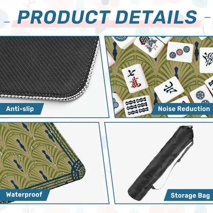 Art Deco Designed Mahjong Mat, Green Blue Speakeasy Collection - Splash of Color Co.