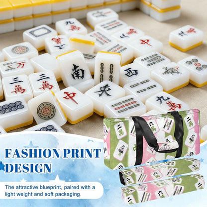 Mahjong Bag Set Watercolor Green, Pink Pastel Bundle Bag - Splash of Color Co.