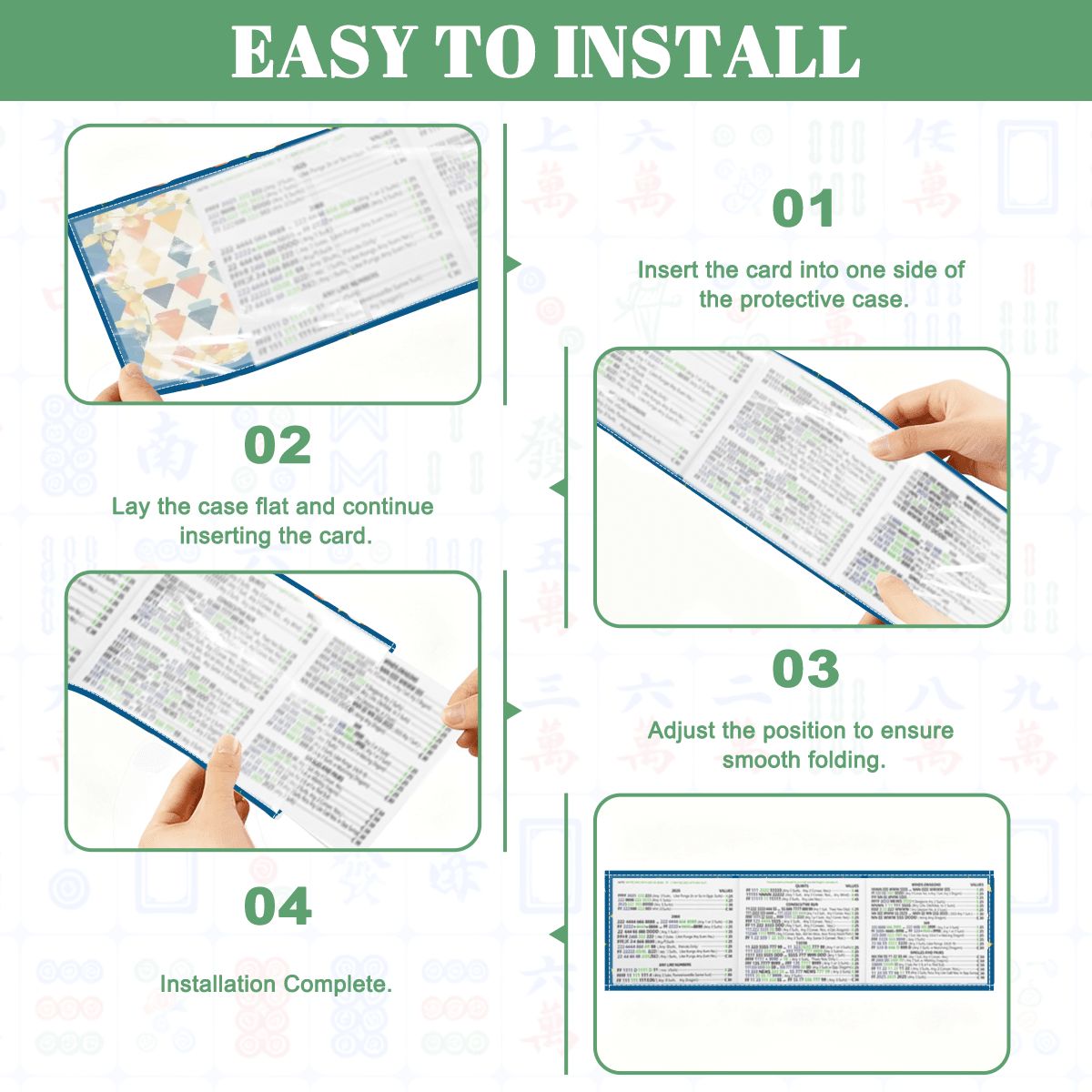 Modern Mazel 4 Mahjong Card Holder with Line Finder - Splash of Color Co.