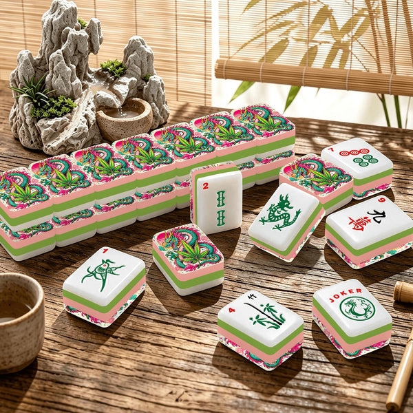 Puff the Mahjic Dragon 4Layer American Mahjong Tiles Set And Carry Case