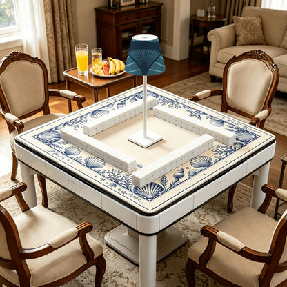 Blue Art Deco Mahjong LED Cordless Table Lamp - Splash Of Mahj And Color Co.