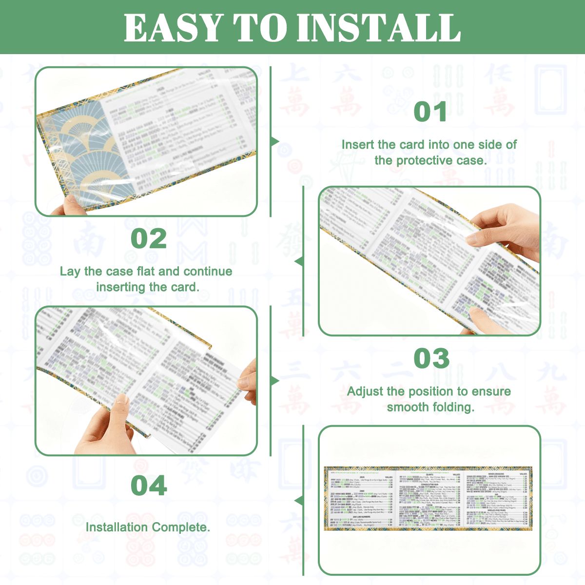 Art Deco Mahjong Lady Luck’s 4 Mahjong Card Holder with Line Finder - Splash of Color Co.