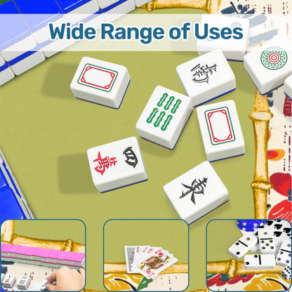 Mahjong Mat Floral Heritage Instructional Learning Mat Blue, Green Yellow Preppy Mahj Mat