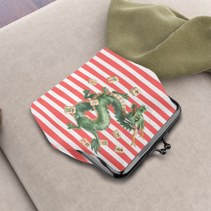 Dragontales Mahjong Women's Leather Kiss Lock Coin Purse - Splash Of Mahj And Color Co.