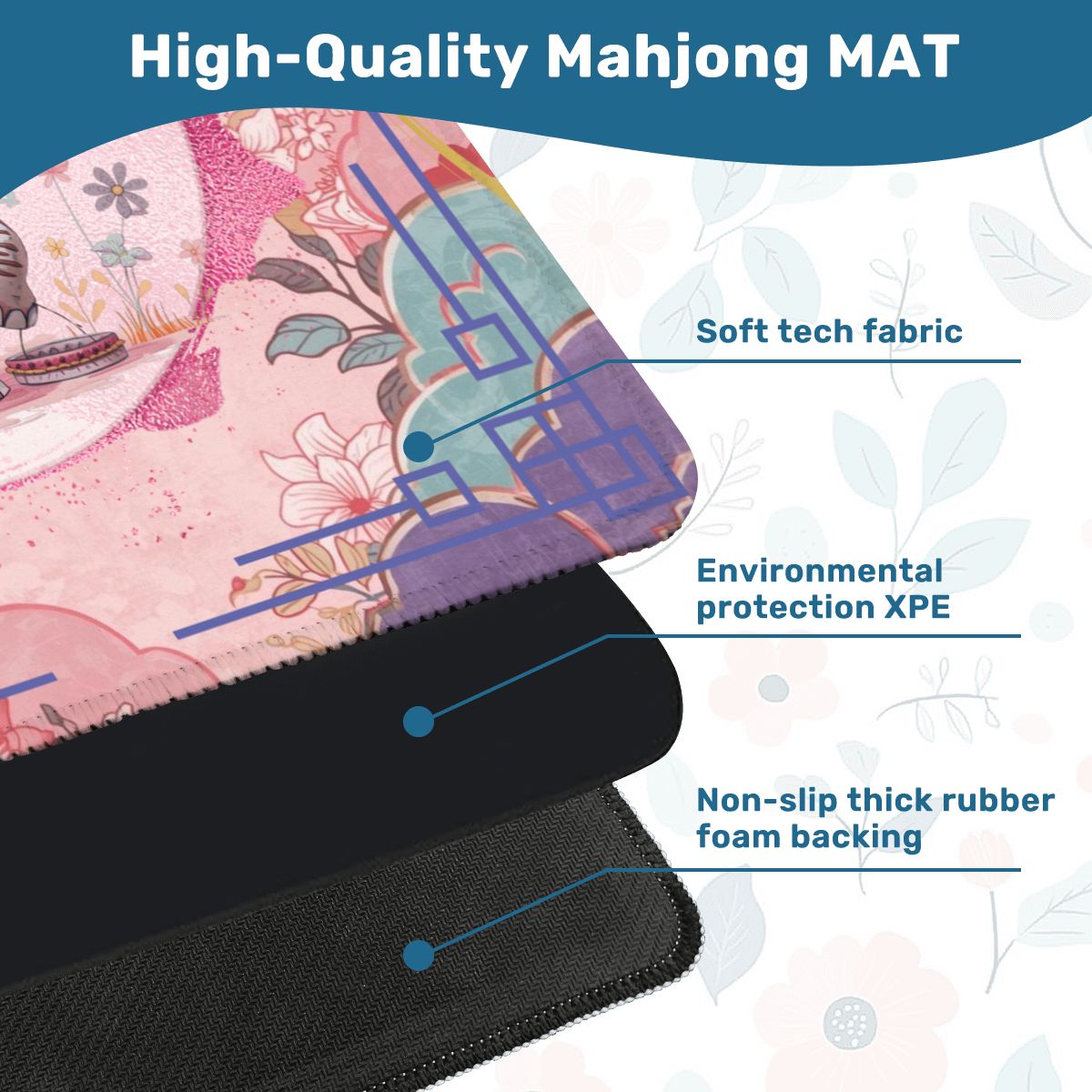 Tilley Tusk Magical Asian Garden Elephant Mahjong Mat - Splash of Color Co.