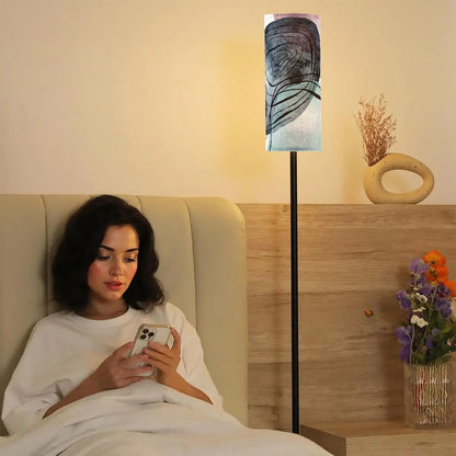 Bohemian Blue Blush Pink Watercolor Reading Nook Floor Lamp