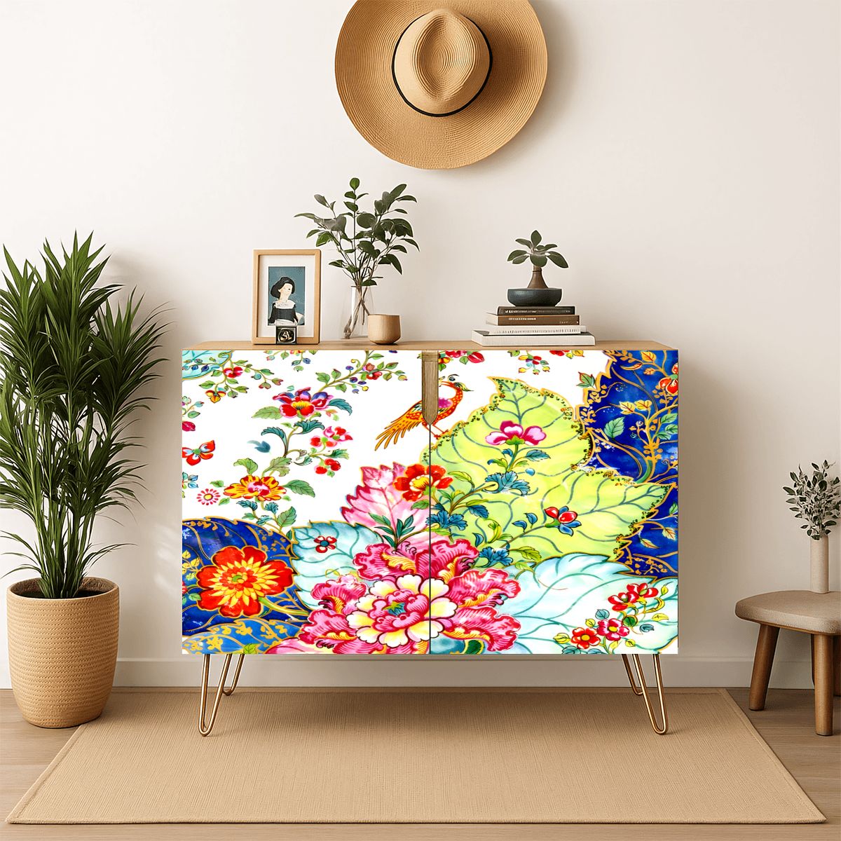 Tobacco Leaf Mahjong Tiles And Accessories Sideboard Storage Cabinet - Splash Of Mahj And Color Co.