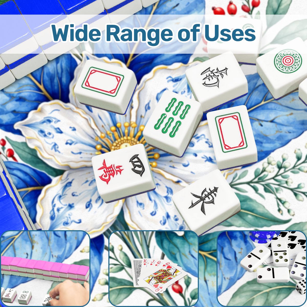Tobacco Leaf Winterberry Round Mahjong Mat