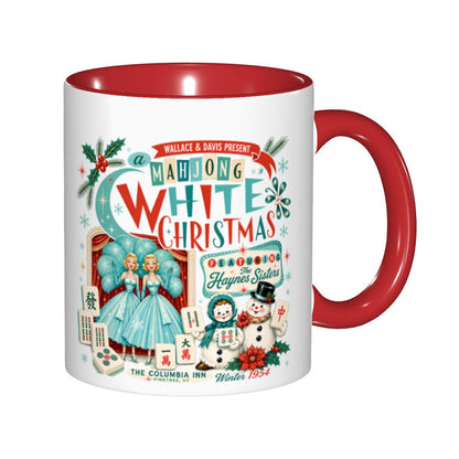 Mahjong White Christmas Nostalgic Haynes Sister Holiday Gift Mug