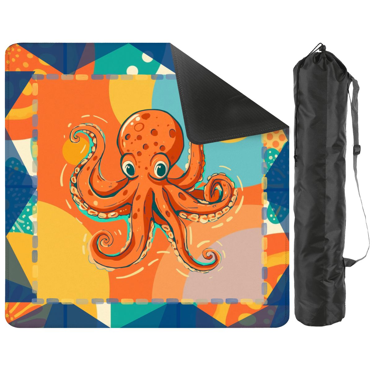 Octovibe Blue Lagoon Summer Beach Wave Octopus Mahjong Mat - Splash of Color Co.