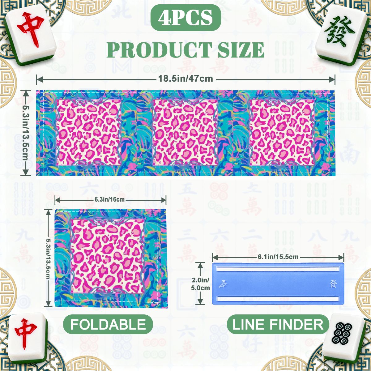 Preppy Pastel Garden Club Wild Thing 4 Mahjong Card Holder with Line Finder - Splash of Color Co.