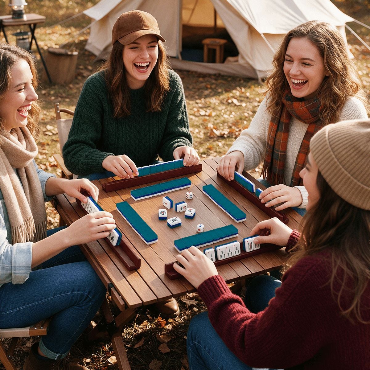 Teal Blue 3Layer Mini American Mahjong Set