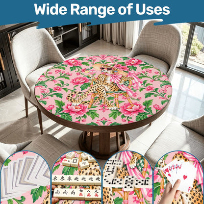Chinoiserie Chic Leopard Round Mahjong Mat - Splash Of Mahj And Color Co.