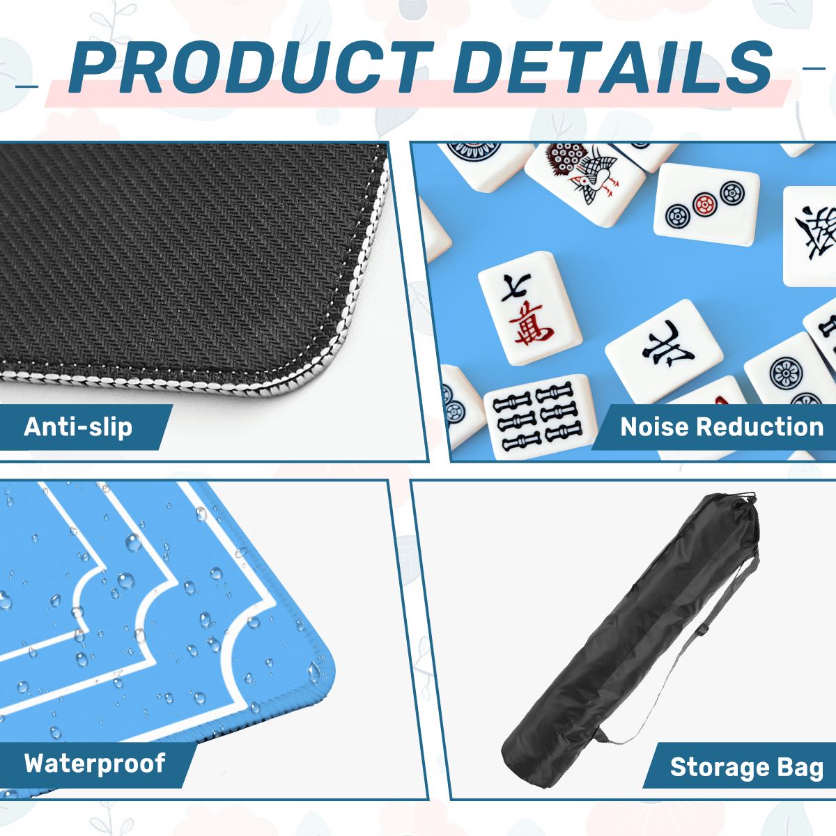 Plain And Simple Robins Egg Blue Minimalist Mahjong Mat - Splash of Color Co.