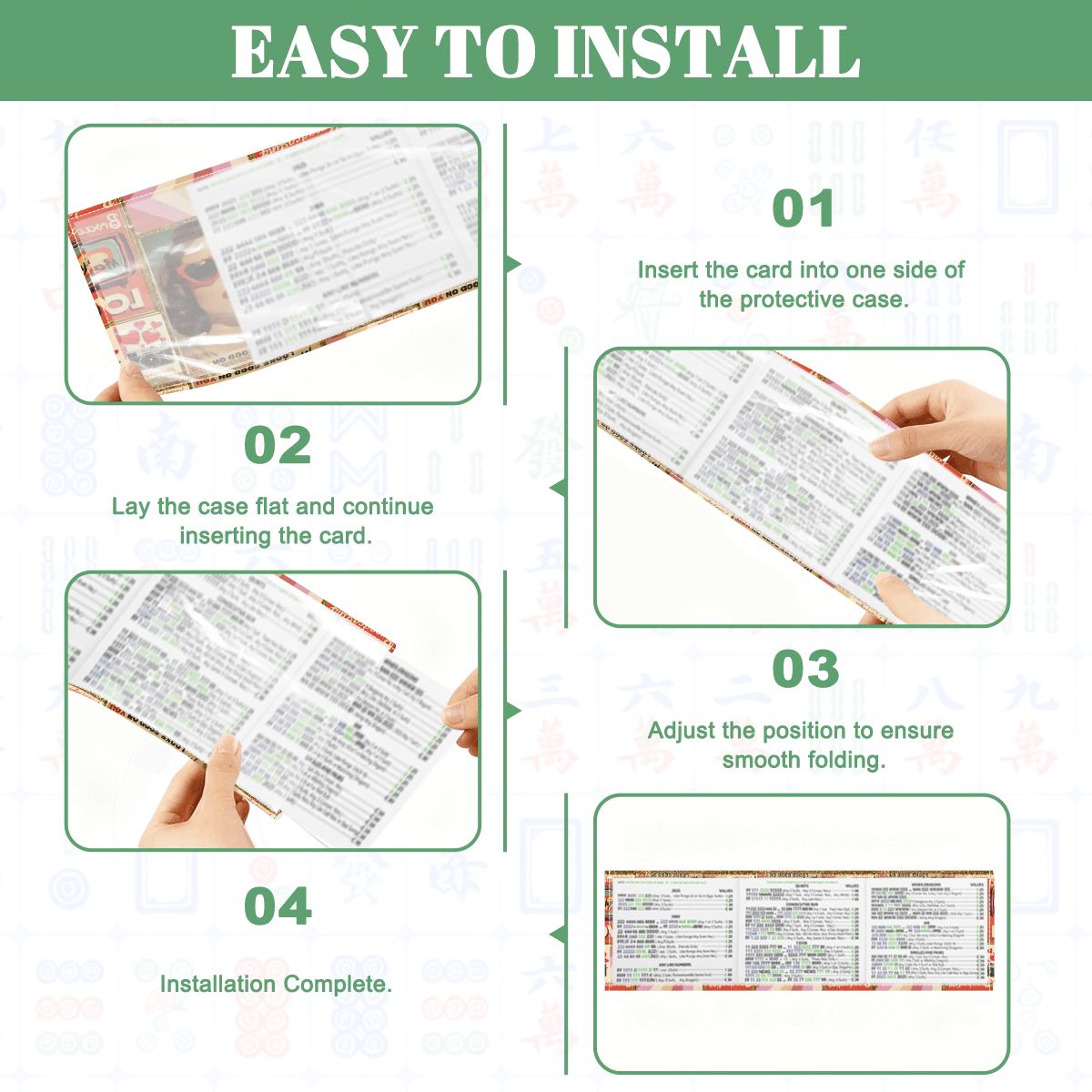 The Era Of Mahjong Looks Good On You 4 Mahjong Card Holder with Line Finder - Splash of Color Co.