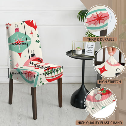 Ho Ho Ho Nostalgic Mahjong Santa Custom Chair Cover (Pack of 4) - Splash Of Mahj And Color Co.