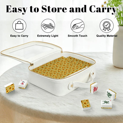 The Mahj Gogh Watercolor Sunflower American Mahjong Tiles And Carry Case - Splash Of Mahj And Color Co.