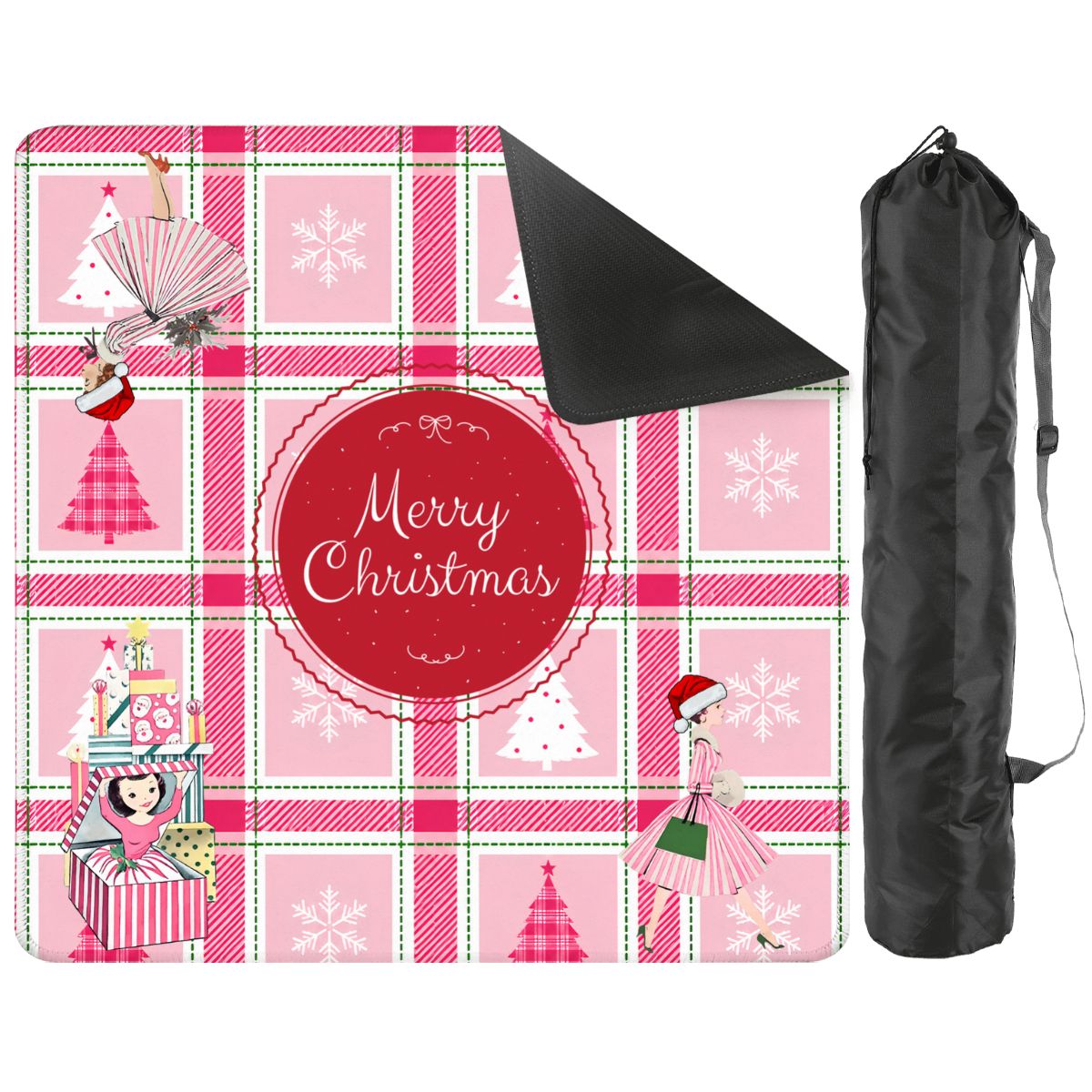 Very Merry Nostalgic Pinkmas Mahjong Mat - Splash Of Mahj And Color Co.