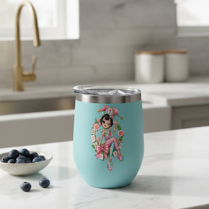 Mahjie The Mascot Egg Shaped Wine Tumbler - Splash Of Mahj And Color Co.