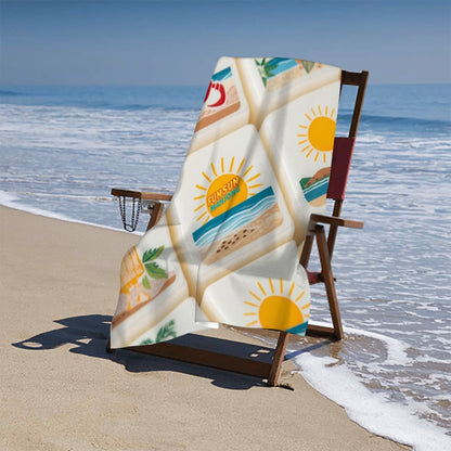 Mahjong Beach Towel For Mahj Lovers, Fun Sun Mahjong Microfiber Absorbent - Splash of Color Co.