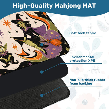 Witchy Woman Ghosts, Goblins Mahjong Halloween Mat - Splash Of Mahj And Color Co.