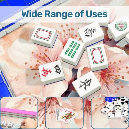 Spring Cherry Blossom Pretty Preppy Watercolor Scalloped Mahjong - Splash of Color Co.