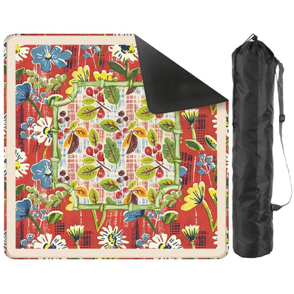 Mahjong Mat Floral Heritage Rust, Yellow Blue, Preppy Mahj Mat Coordinates Well With Heritage Tiles