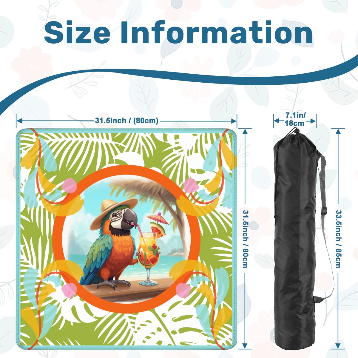 Toucan Tessa Tropical Fun Mahjong Mat - Splash of Color Co.