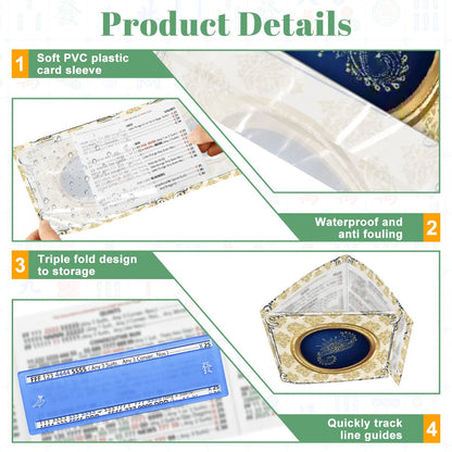 Art Deco Speakeasy Collection Golden Gilden Brocade 4 Mahjong Card Holder with Line Finder - Splash of Color Co.