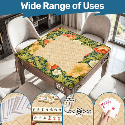 William Morris Limonegreen Floral Arts And Crafts Mahjong Mat