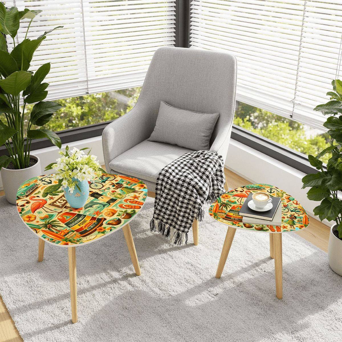 Modernistic Florida Keys Modern Nesting Tables - Splash of Color Co.
