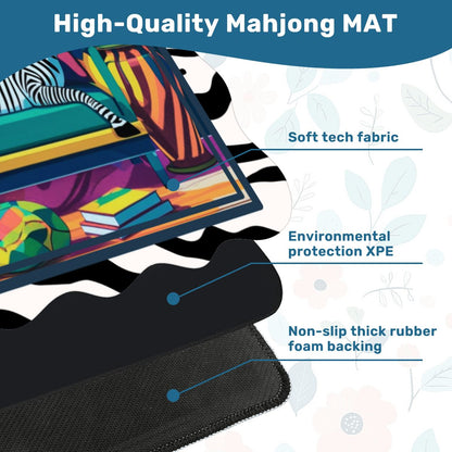 Wild Thang Animal Safari Scalloped Mahjong Mat - Splash of Color Co.