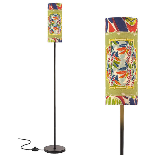 Heritage Floral Green Coral Blue Floor Lamp Modern Standing Lamp