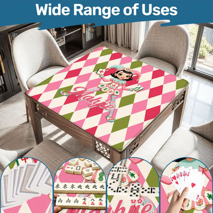Mahjie The Mascot Harlequin Designed Whimsical Mahjong Mat