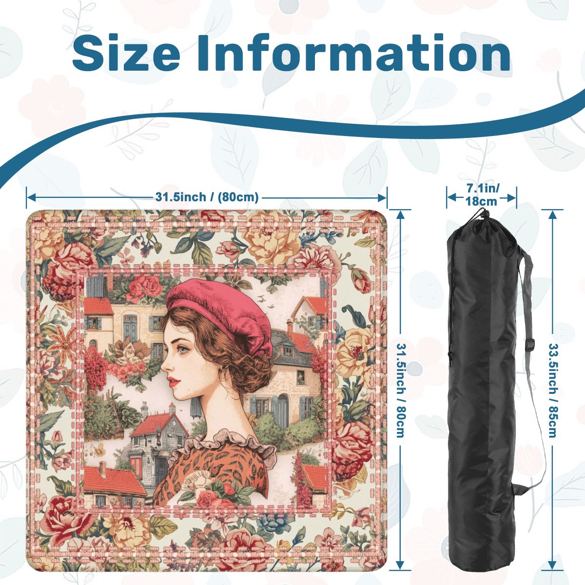 Parisian Mahjong Raspberry Beret Floral French Designed Mahj Mat - Splash of Color Co.