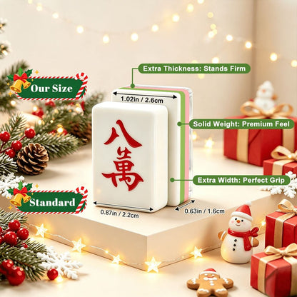 Mahjie The Mascot NutcrackerPreppy Pink Christmas Mahjong Tiles And Carry Case