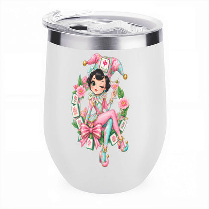 Mahjie The Mascot Egg Shaped Wine Tumbler - Splash Of Mahj And Color Co.