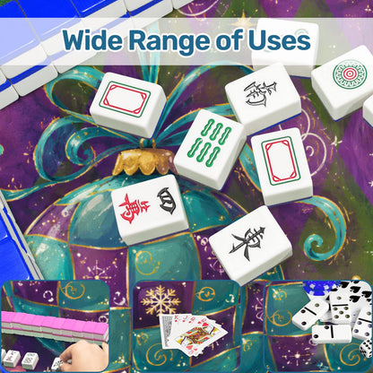 Merry Modernist Purple Green Whimsical Christmas Mahjong Mat