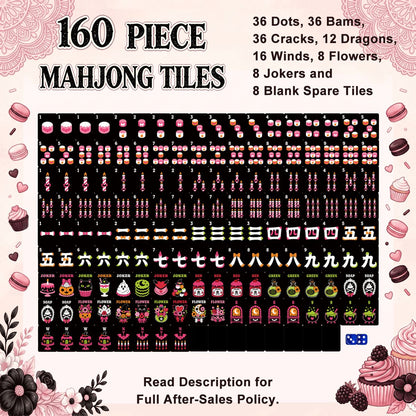 Orange Marbled Gothic Dessert Engraved Halloween Mahjong Tiles And Carry Case - Splash Of Mahj And Color Co.