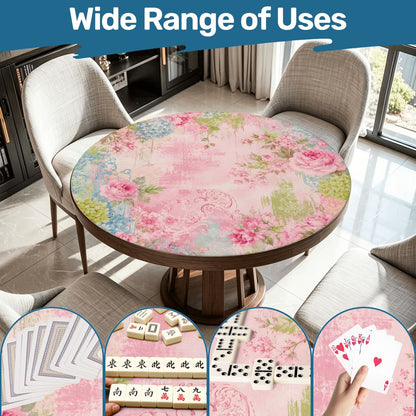 Vintage Shabbylicous Pink Floral Round Mahjong
